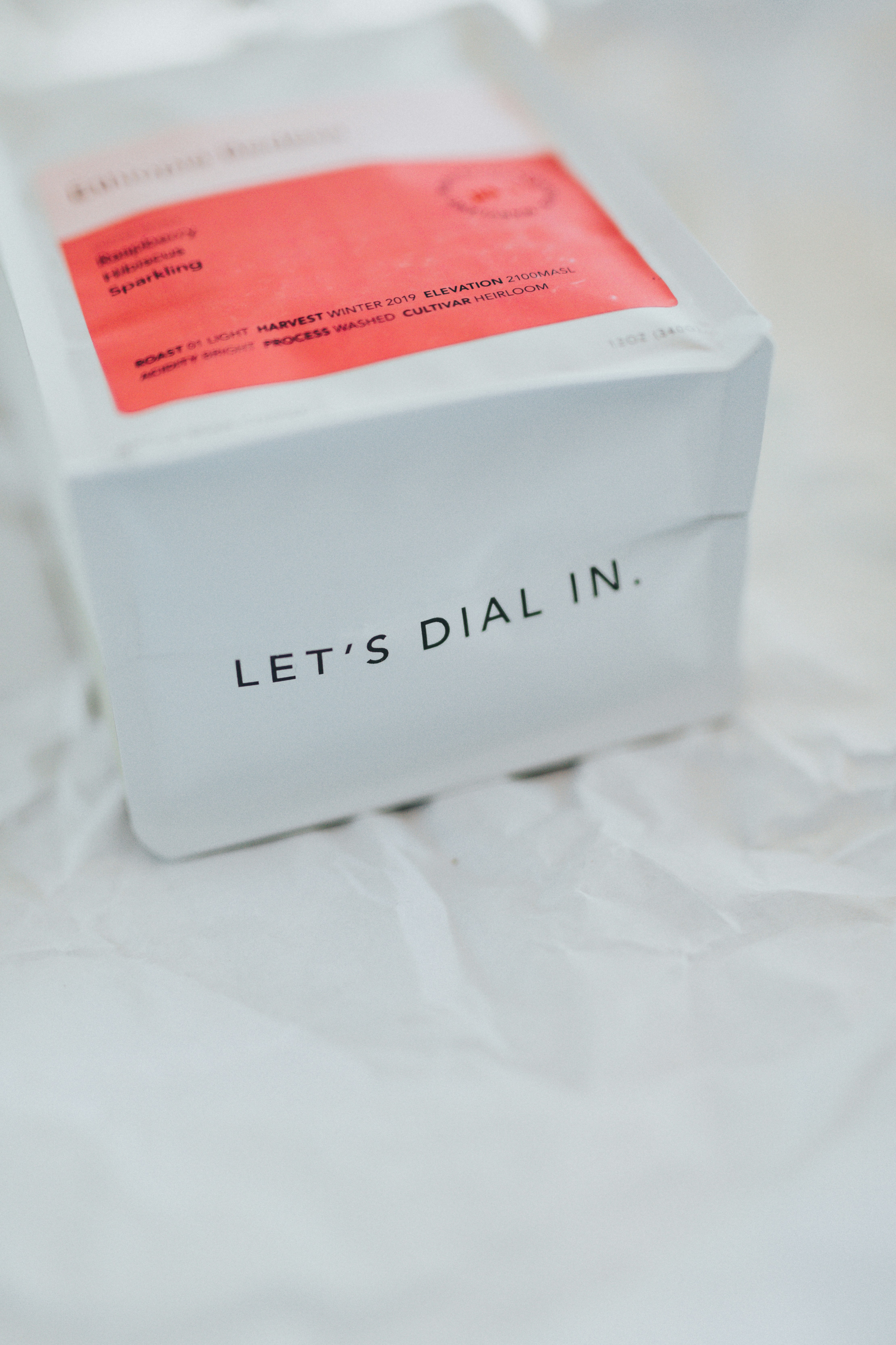 white and red labeled box