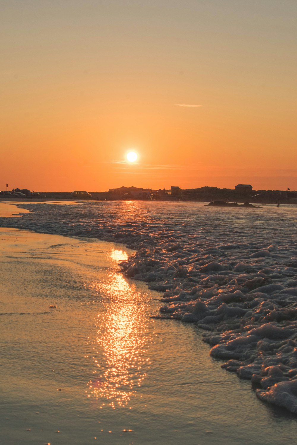 silhouette of people on beach during sunset