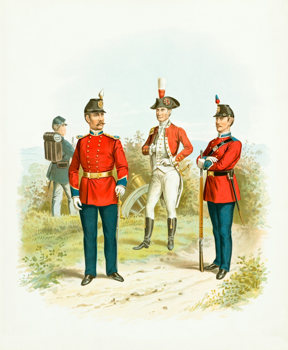 3 men in cowboy hat standing on sand