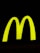 A bright yellow, large and bold 'M' shape against a stark black background, symbolizing a well-known fast-food brand.