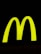 A bright yellow, large and bold 'M' shape against a stark black background, symbolizing a well-known fast-food brand.