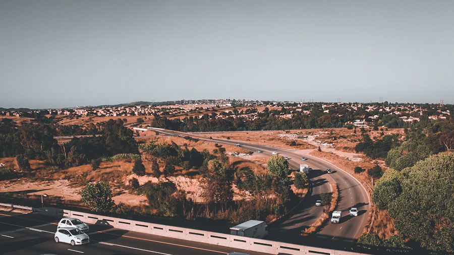 Aerial view of a Johannesburg highway