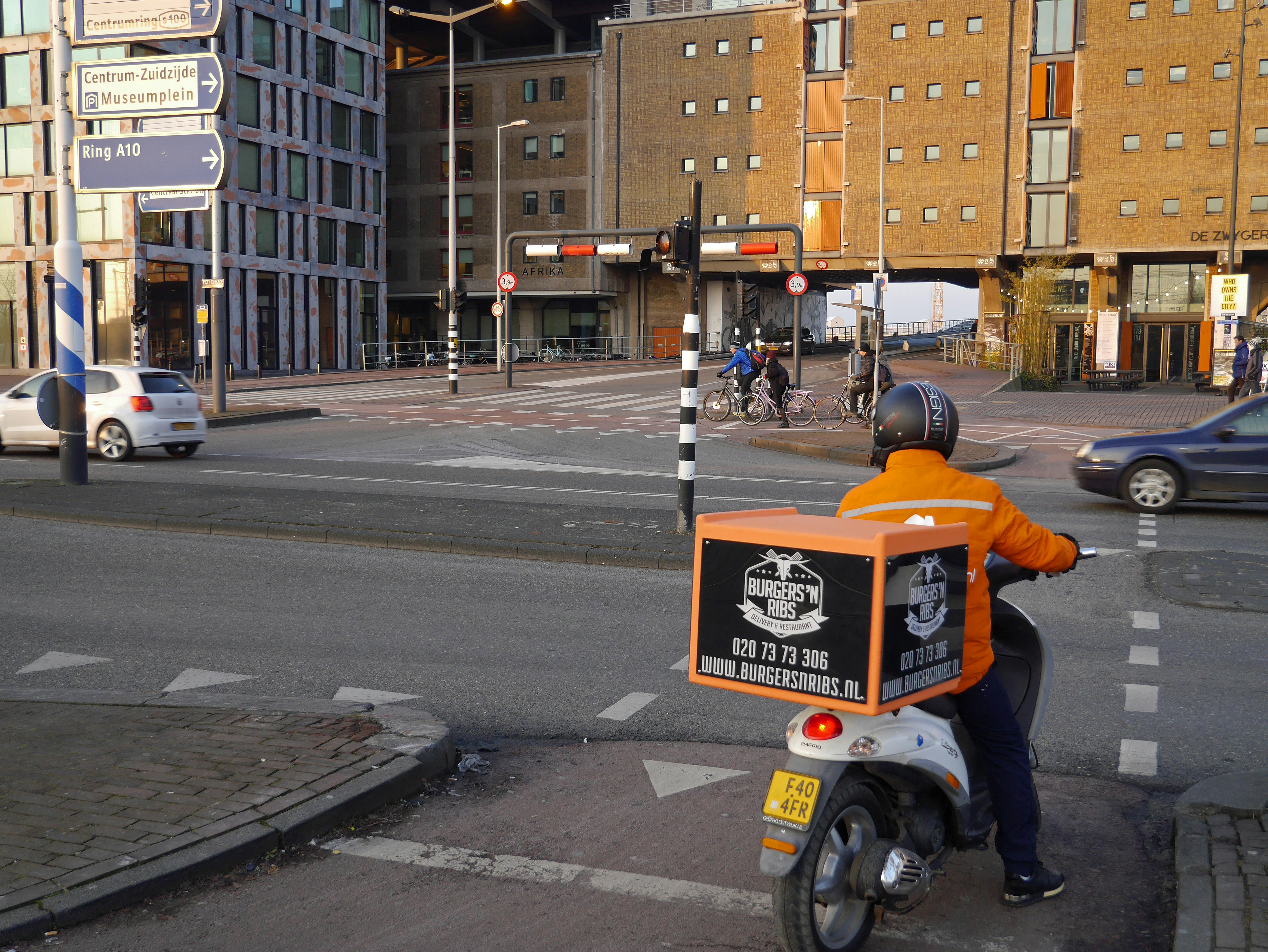 Food delivery courier in Amsterdam
