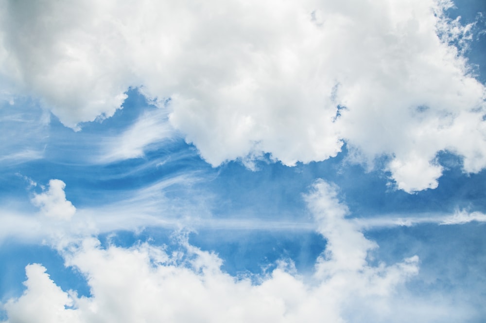 white clouds and blue sky