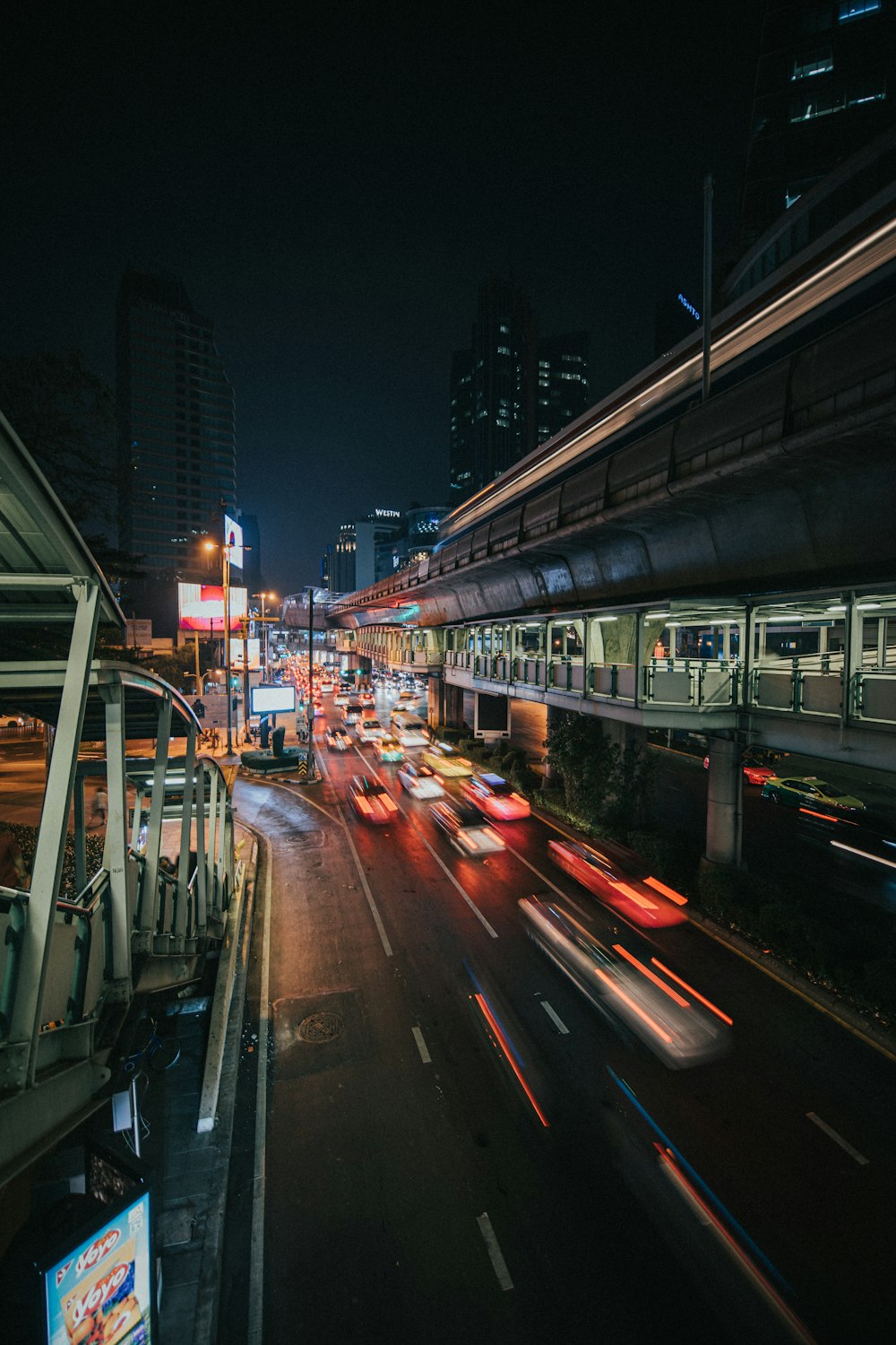 cars on road during night time