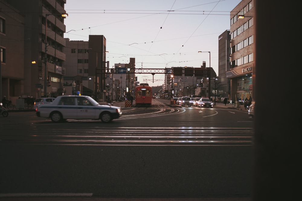 cars on road during night time