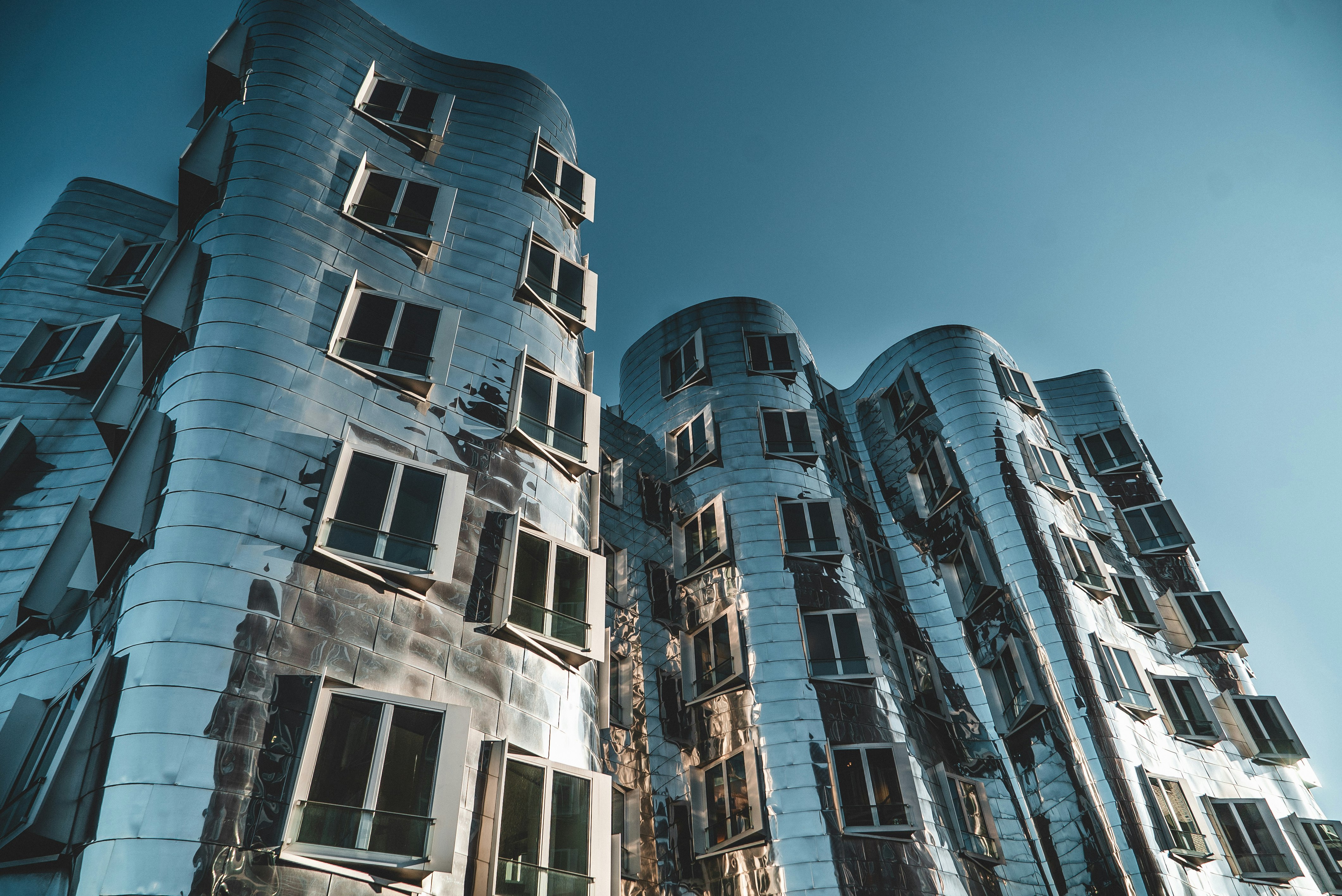 white and blue concrete building