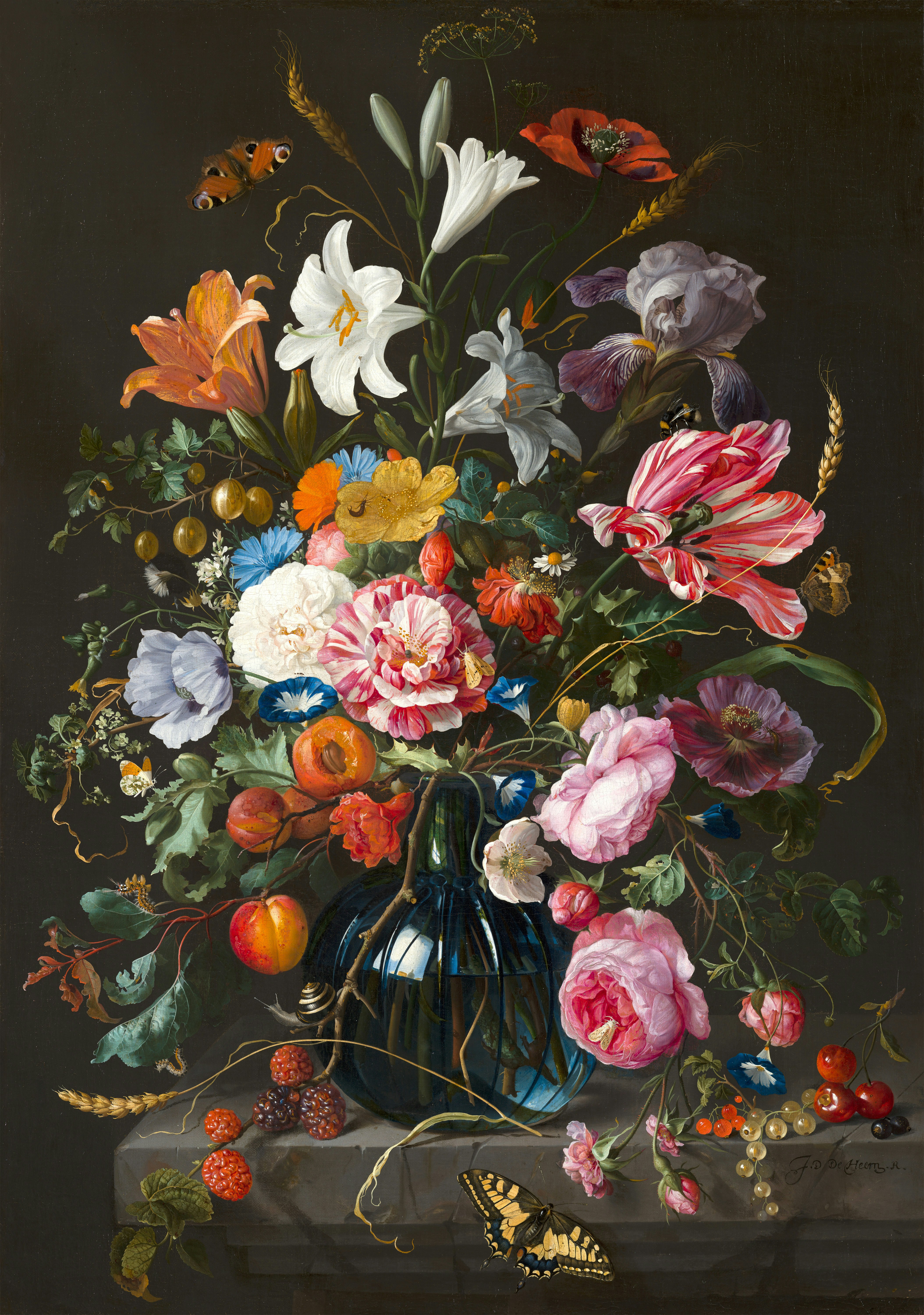 Vase of Flowers. Creator: Jan Davidsz de Heem. Date: 1670. Institution: Mauritshuis. Provider: Digitale Collectie. Providing Country: Netherlands. PD for Public Domain Mark