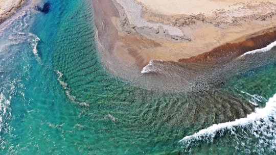 aerial view of ocean waves in Heraklion Greece