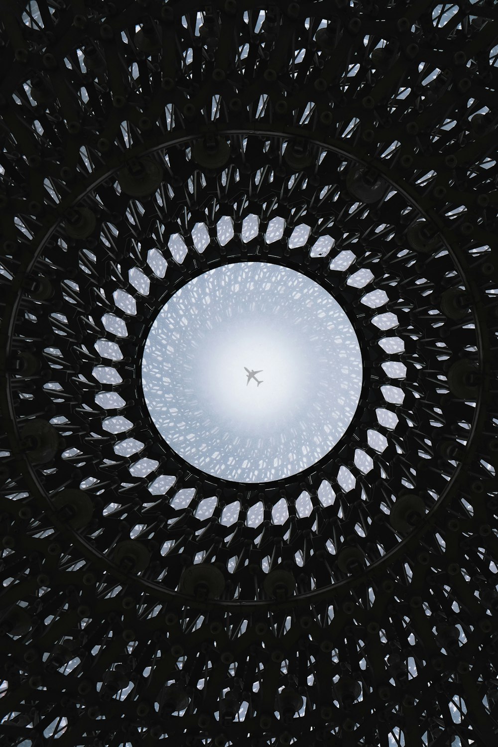 black and white round ceiling light