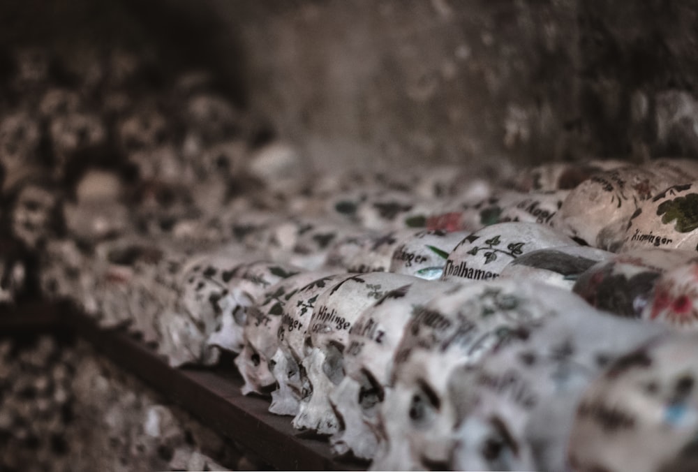 white and brown floral textile