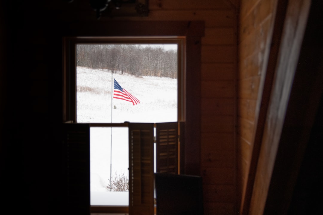 us a flag on window