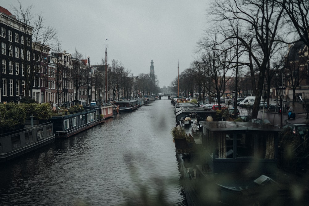 boat on river near buildings during daytime