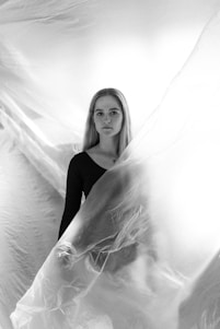 A serene studio shot of Dorota Müller’s latest collection featuring soft fabrics and clean lines.