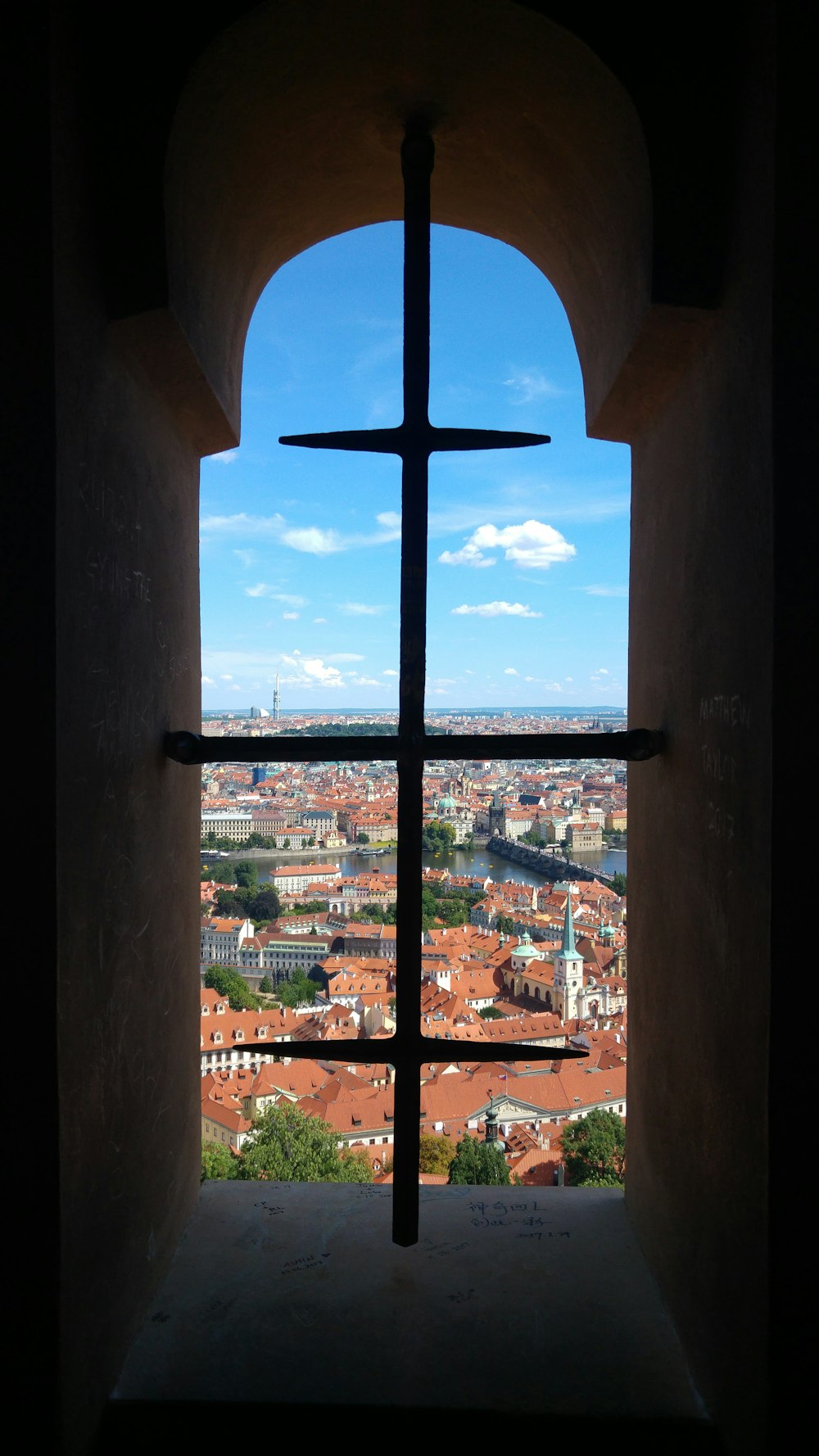 view of city from window