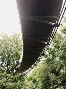 Photo of a sturdy PRFV pedestrian bridge surrounded by greenery.