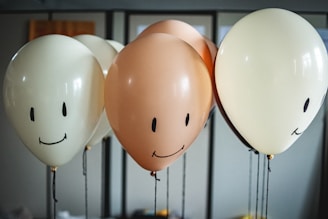 white and brown round ornament