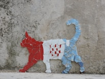 white and red star wall decor
