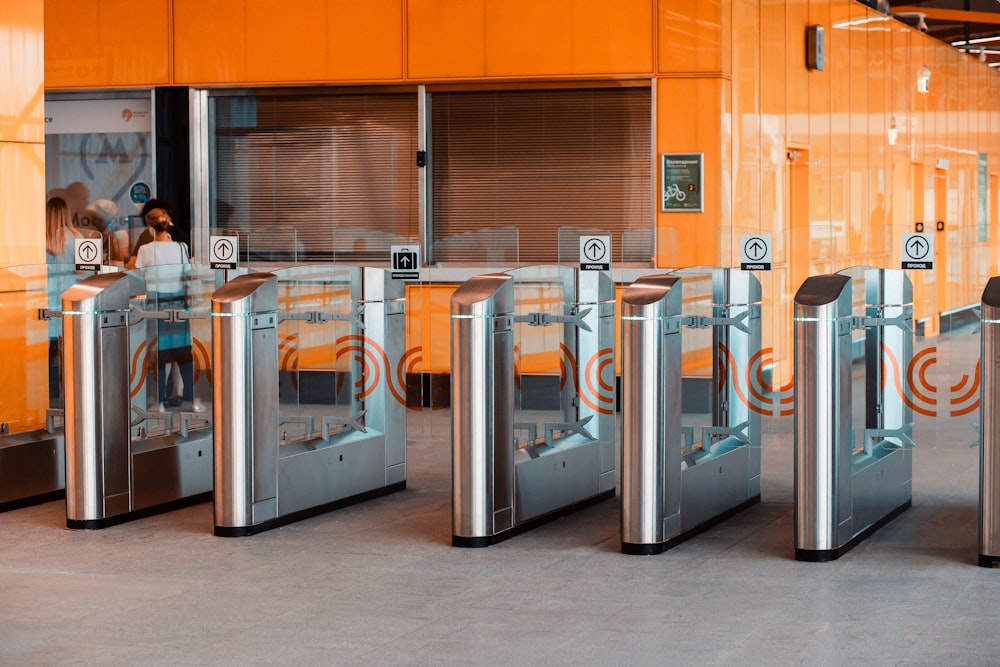 stainless steel french refrigerator in room