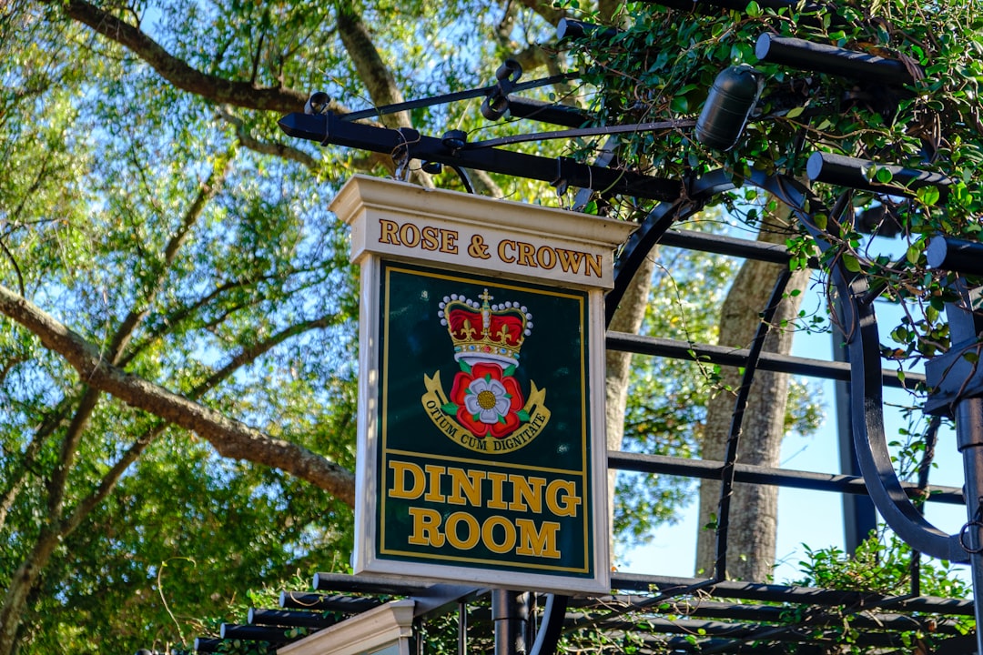 UNKs coffee co signage, Entrance to the Rose & Crown Dining Room from a recent trip to Walt Disney World.