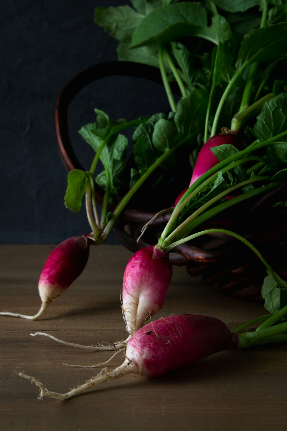 red onion and green leaves