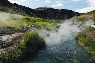 Geothermal hot spring in Iceland – renewable energy travel destination