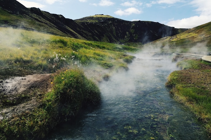 Geothermal hot spring in Iceland – renewable energy travel destination