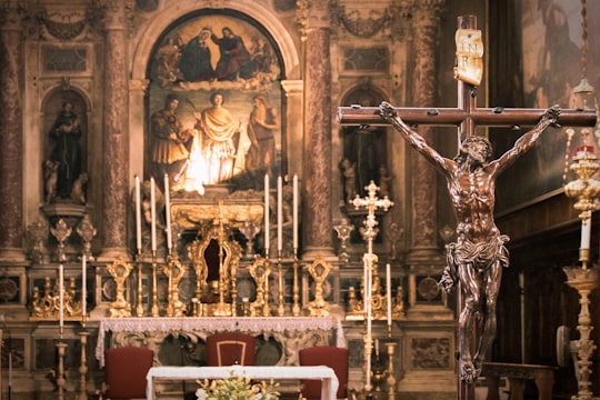 gold and white religious figurine in Turin Italy