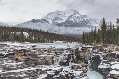 Athabasca Falls and Mountain - Aus Viewpoint, Canada