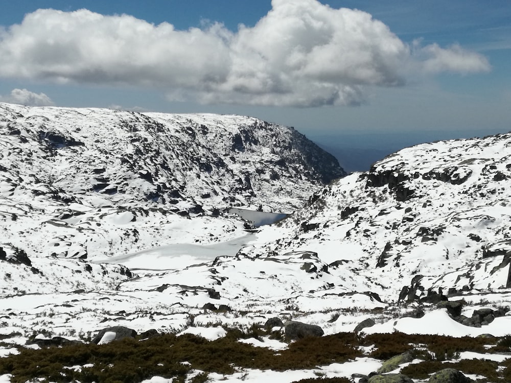 snow covered mountain under white clouds and blue sky during daytime