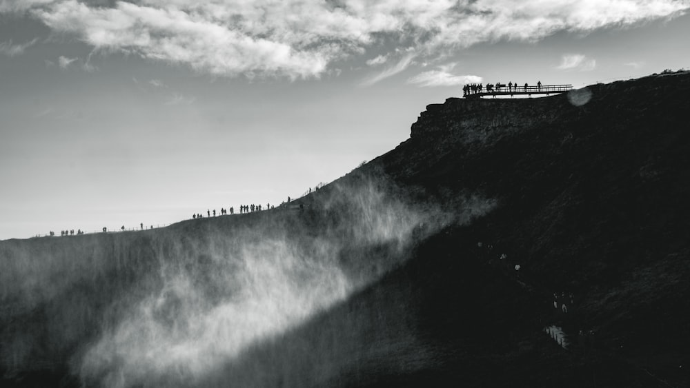 white and black house on top of mountain