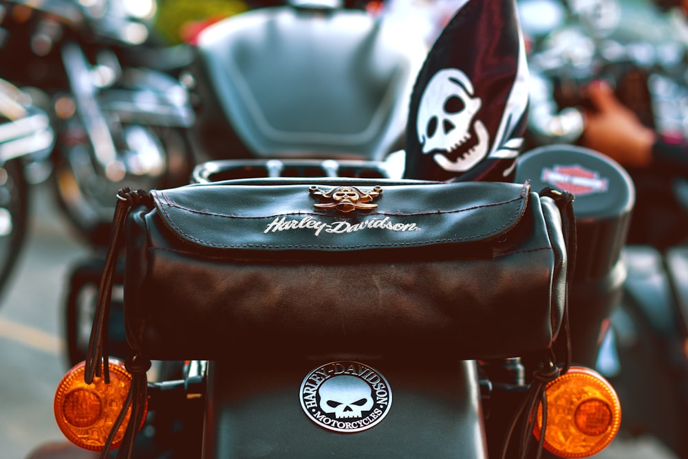 brown and black leather motorcycle seat