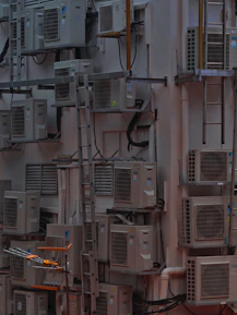 white and black computer towers