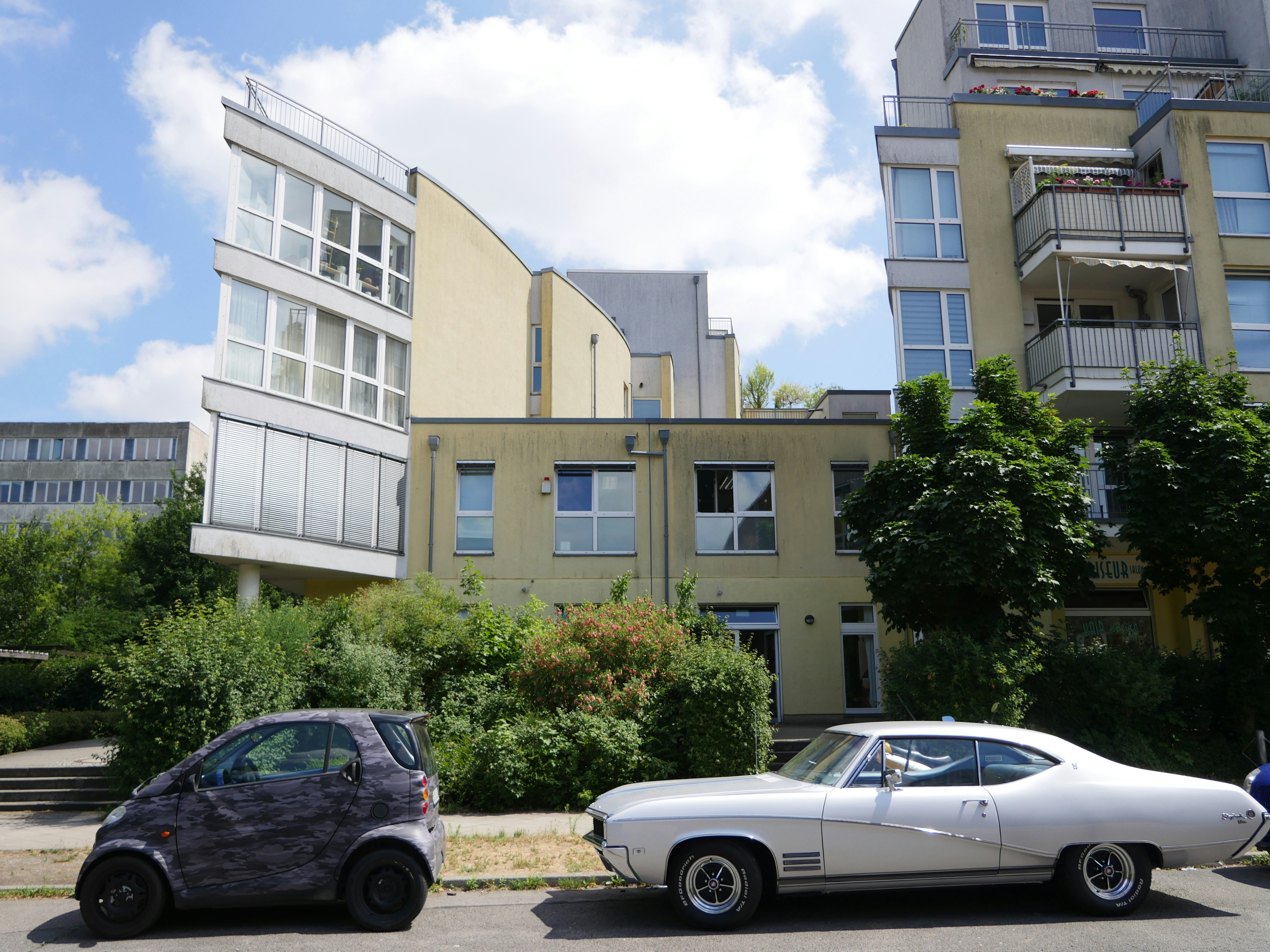 Tesla Model Y electric SUV parked in an urban environment