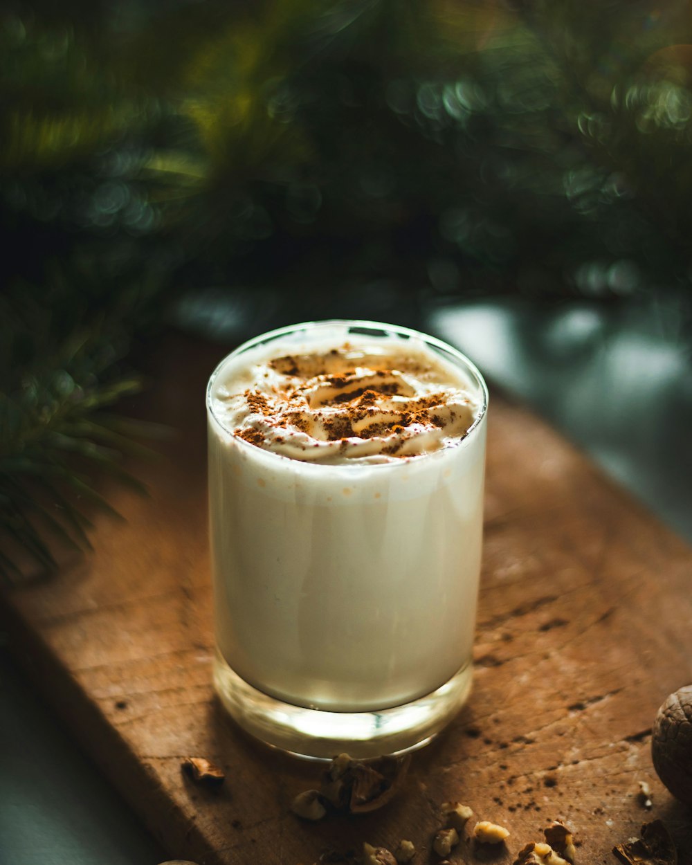 Eggnog In Glasses On White Wooden Table Stock Photo, Picture and