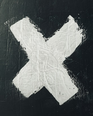 white and black abstract painting