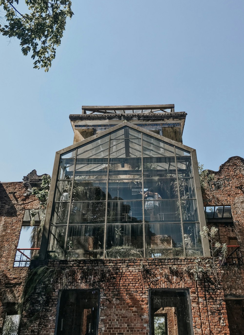 black metal framed glass building