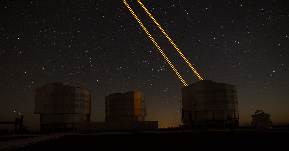 white and brown concrete building under starry night