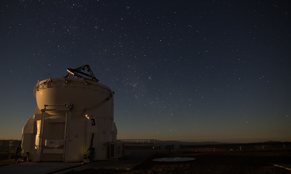 white and brown dome building under starry night