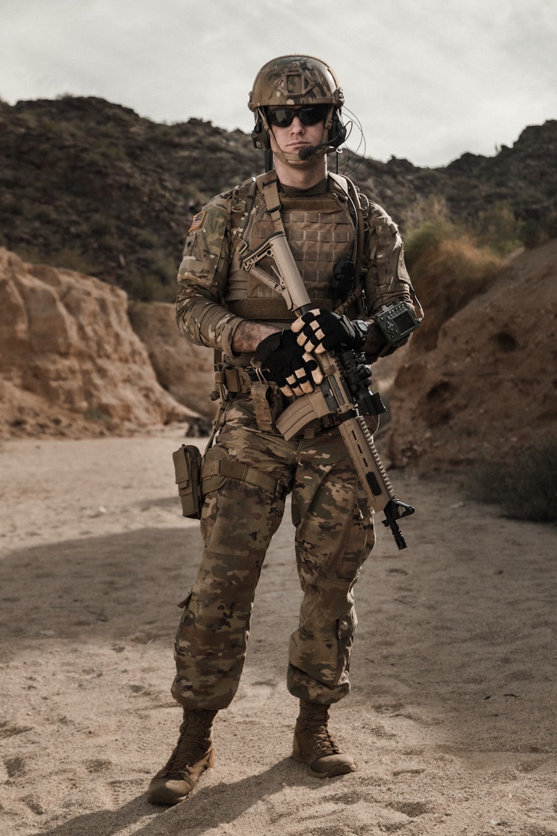 Military soldier with tactical gear