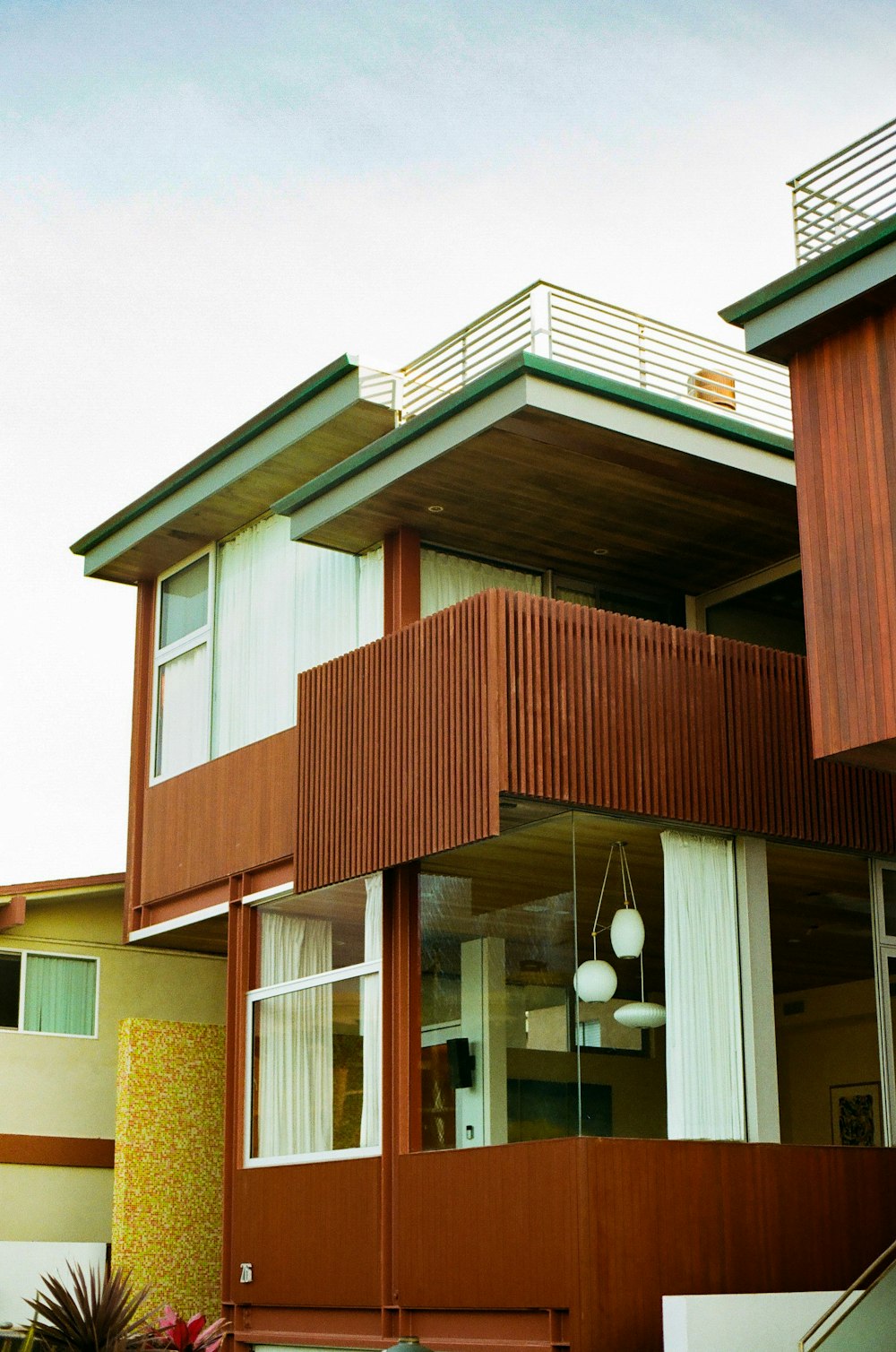 red and white wooden house