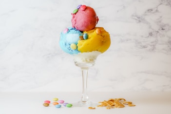 ice cream with cherry on top