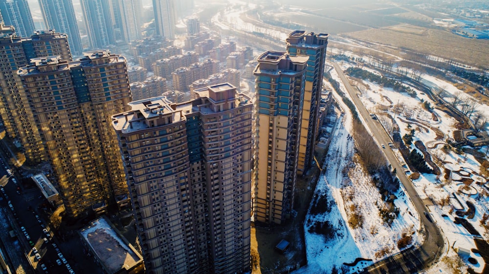 aerial view of city buildings during daytime