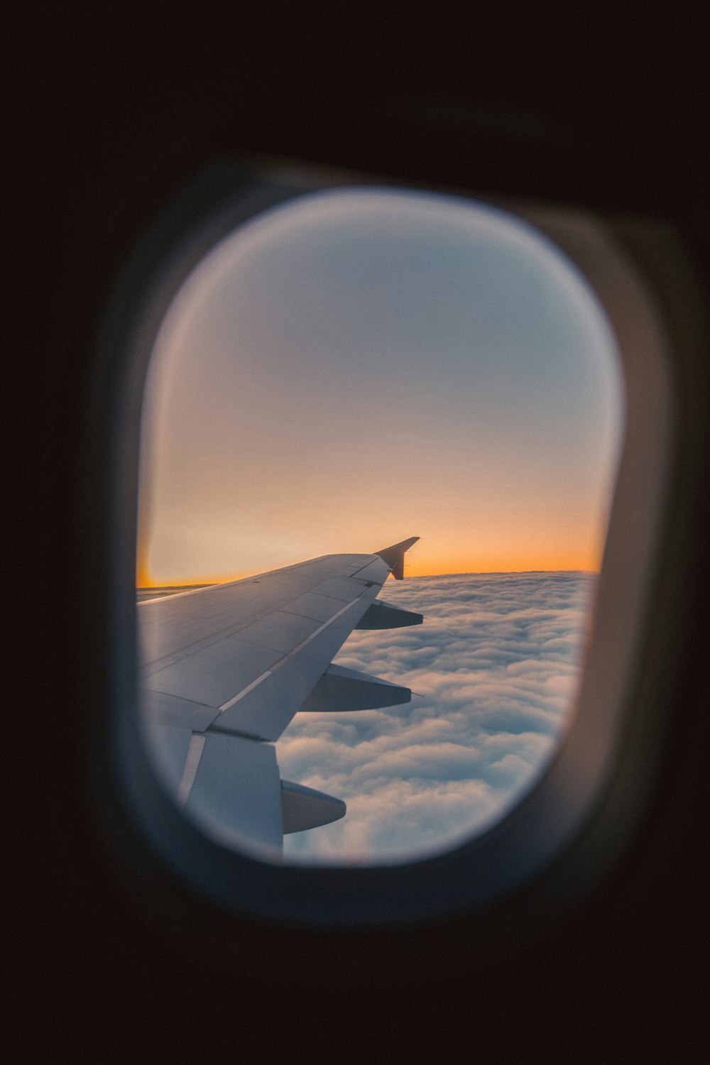 white airplane wing during daytime