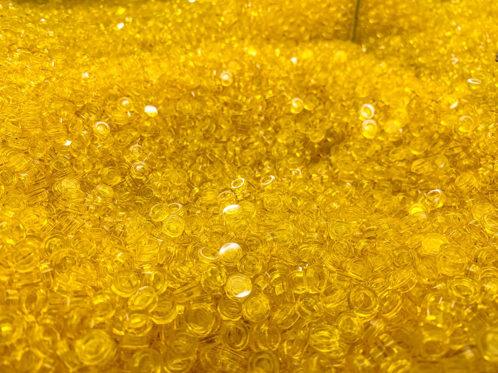 water droplets on yellow textile