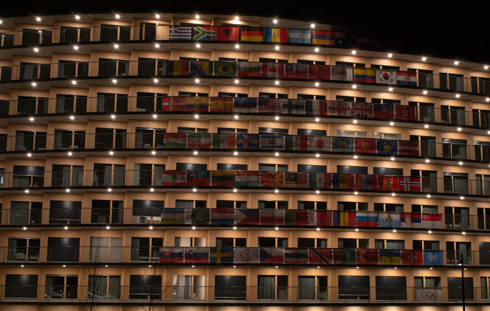 brown and white concrete building during nighttime