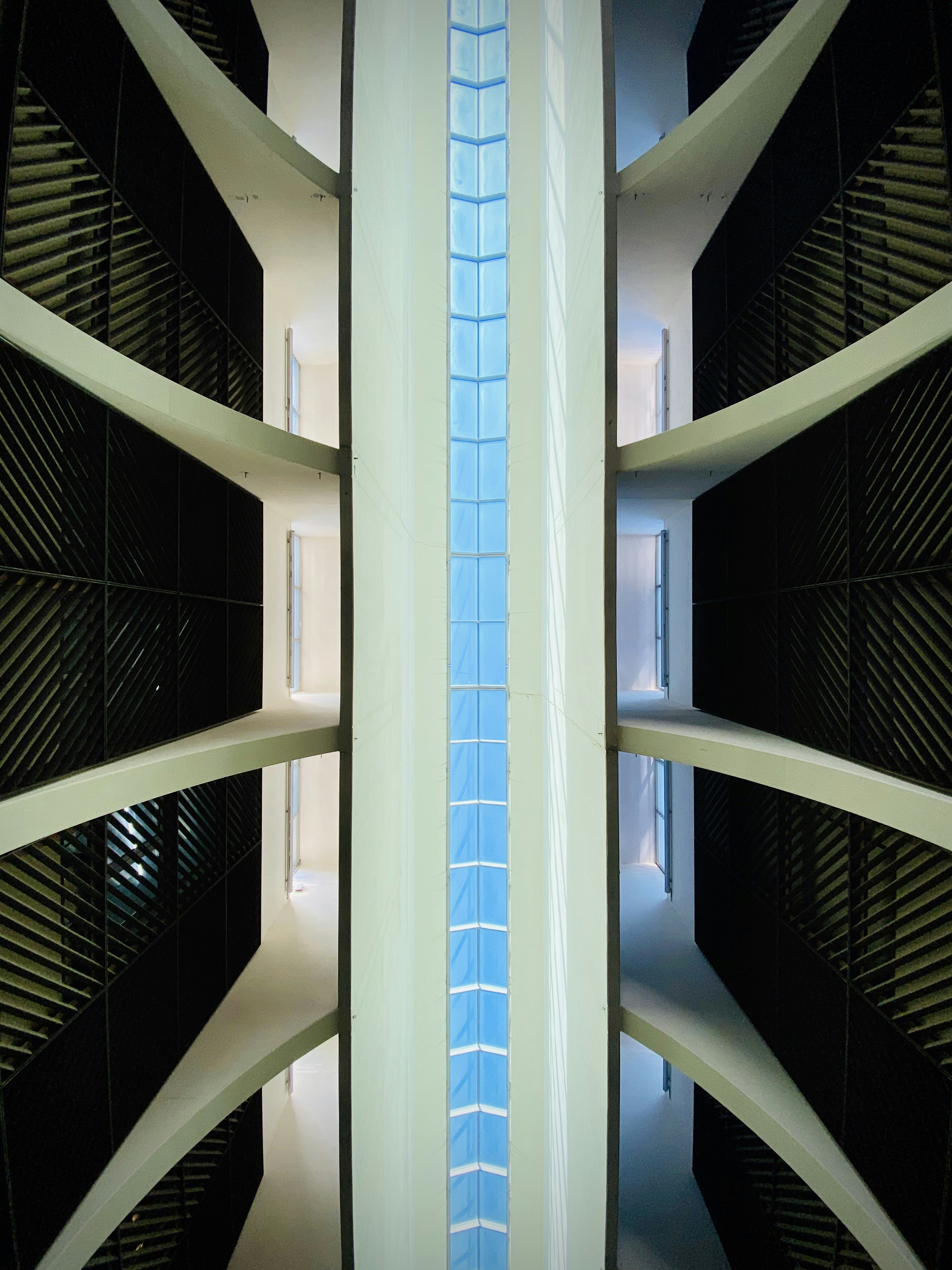 white and blue concrete building