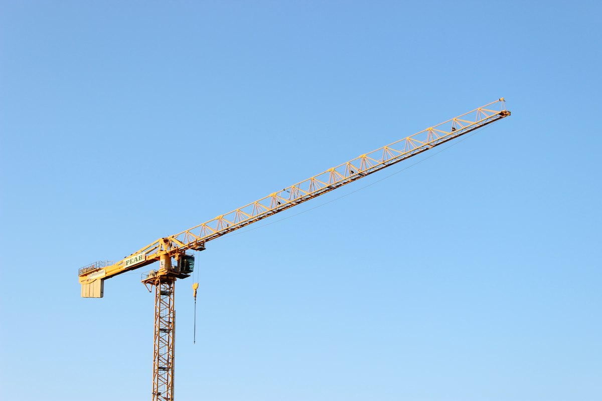 American crane operations against dramatic sky