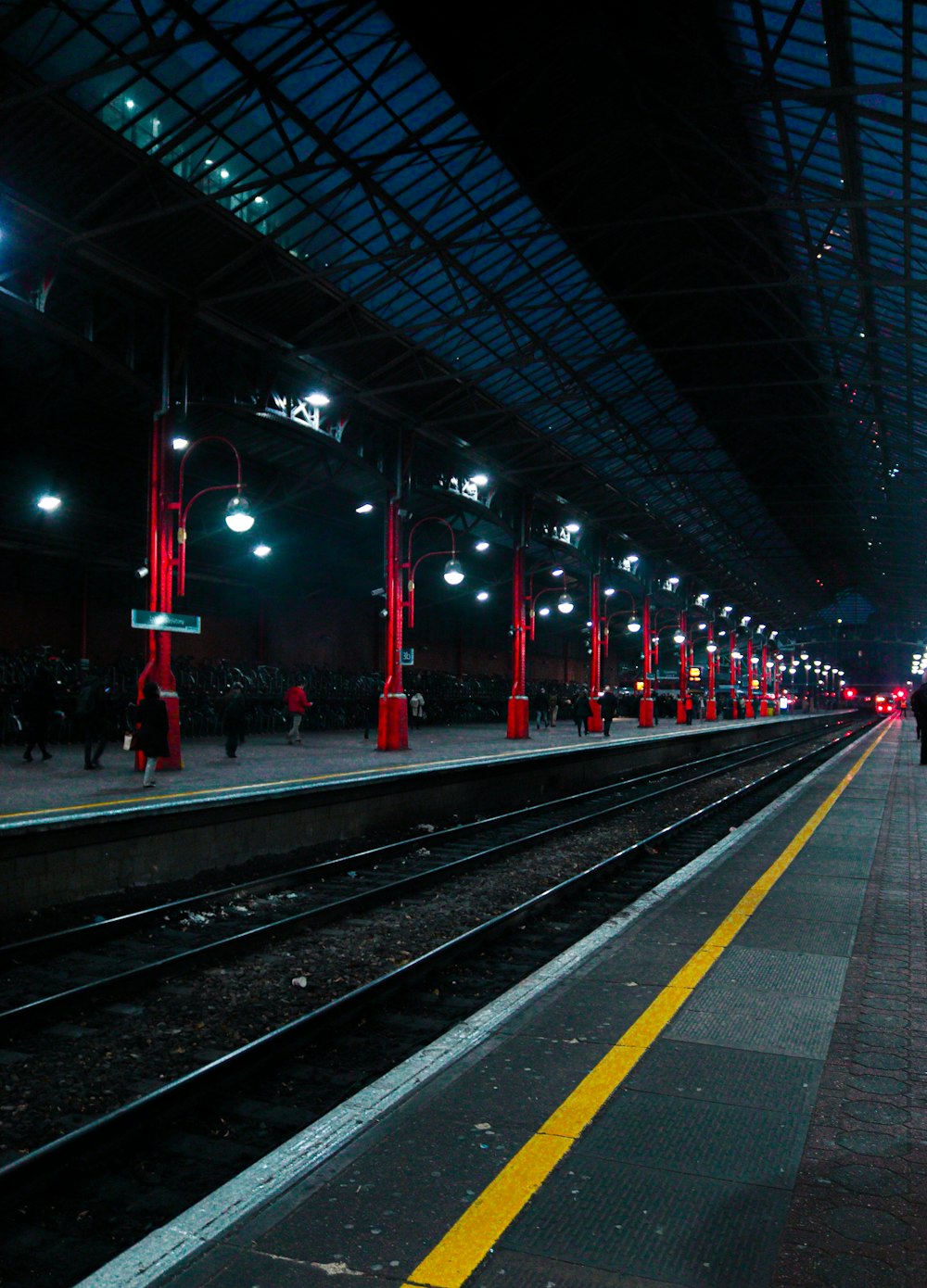red and white train rail