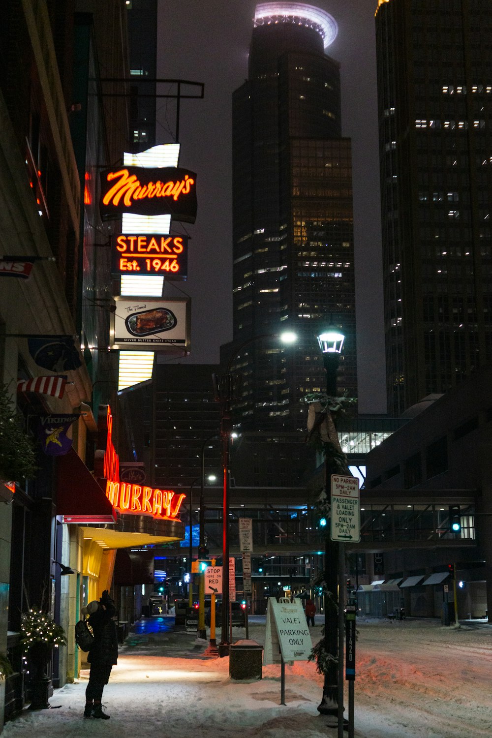 red and white lighted signage